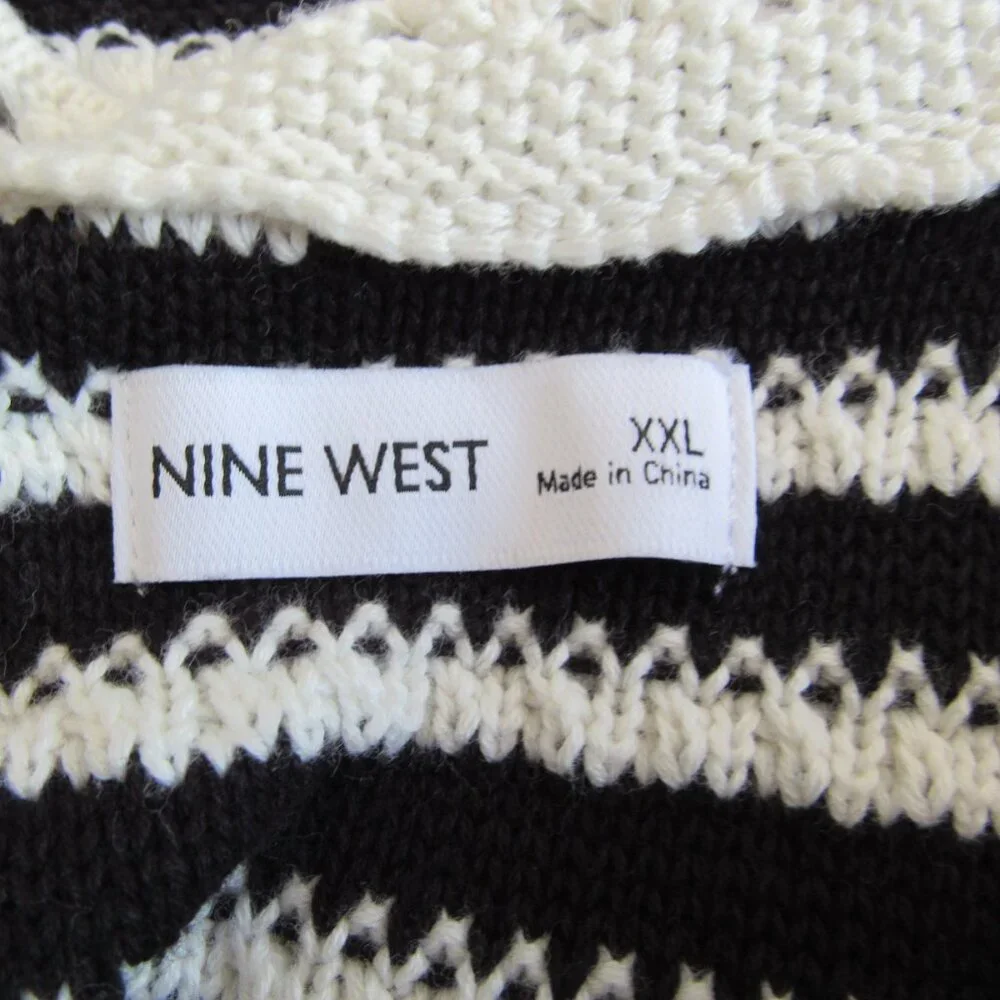 Nine West Womens Plus Sleeveless Crochet Striped Belted Maxi Dress Size XXL NWT - Picture 3 of 5